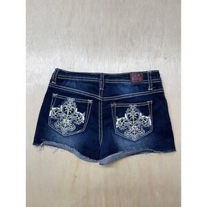 Love Indigo  KIDS  GIRLS CUTE STRETCH DENIM BLUE JEAN SHORTS SIZE 12 Approx 24x2
